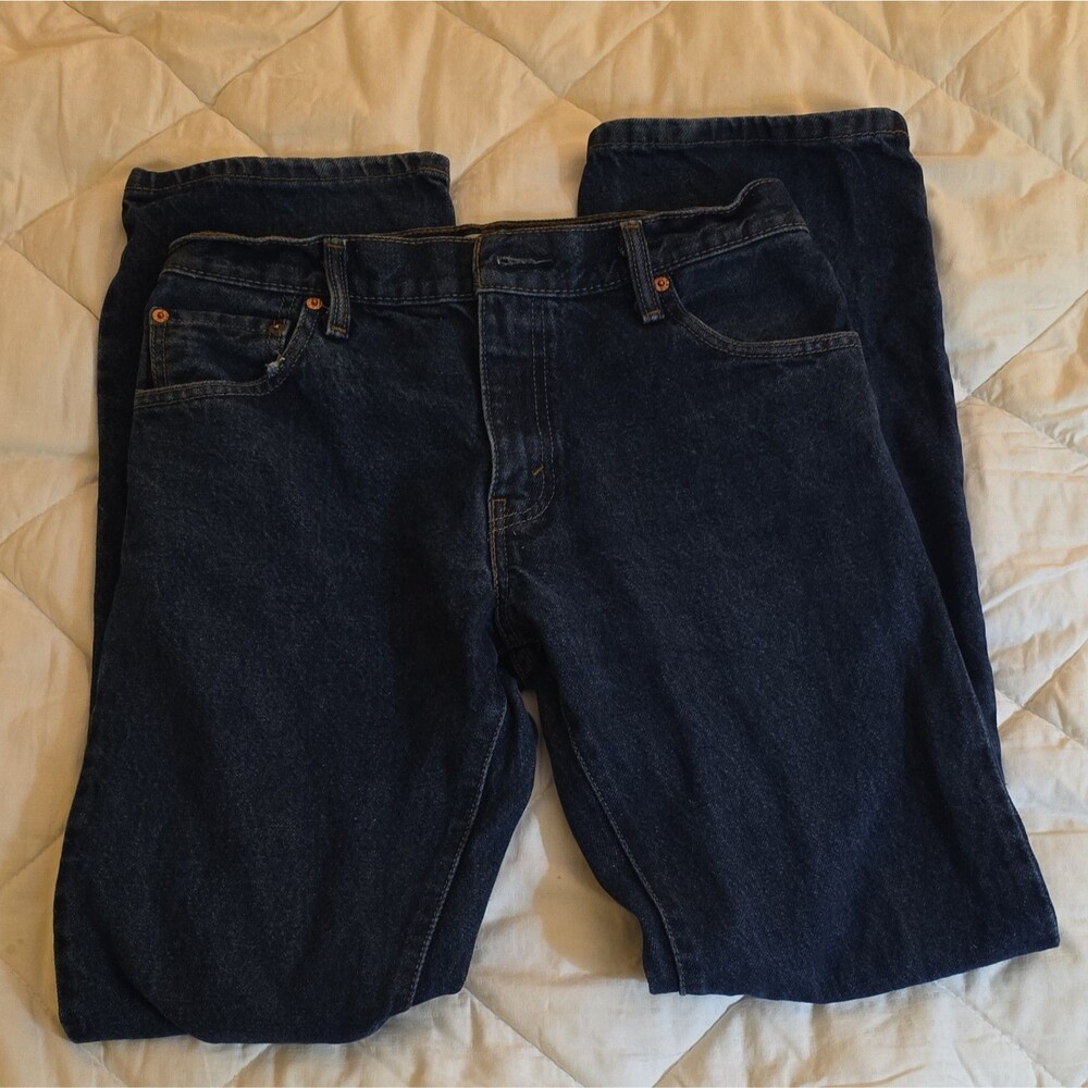 Levi's 517 Men's Bootcut Jeans - Dark Blue Wash Denim Cotton Mid Rise 5-Pocket